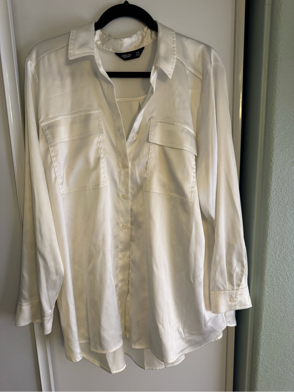 Simply Vera Vera Wang White Button-Up Blouse